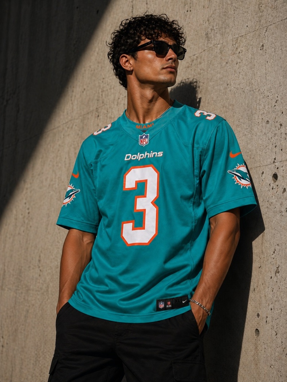 Nike NFL Miami Dolphins Fuller V #3 Jersey XL White On Field Edition